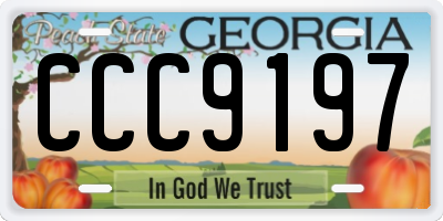 GA license plate CCC9197