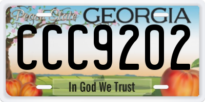 GA license plate CCC9202
