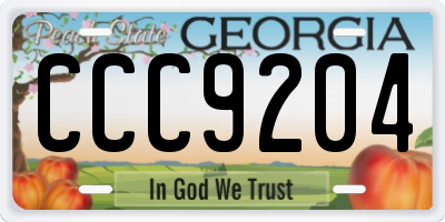 GA license plate CCC9204
