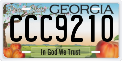 GA license plate CCC9210
