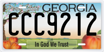 GA license plate CCC9212