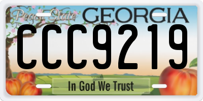 GA license plate CCC9219