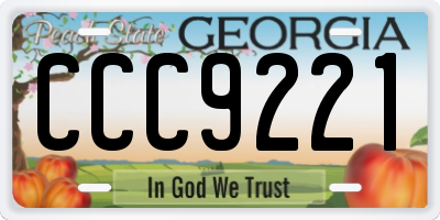 GA license plate CCC9221