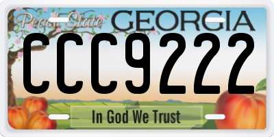 GA license plate CCC9222