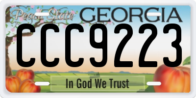 GA license plate CCC9223