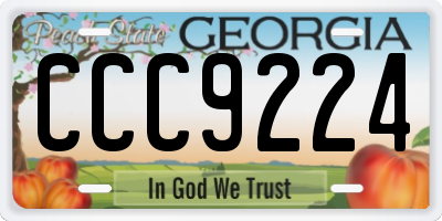 GA license plate CCC9224