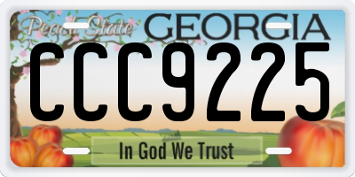 GA license plate CCC9225