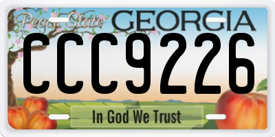 GA license plate CCC9226
