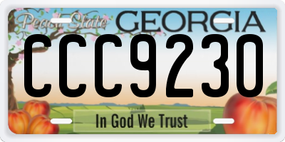 GA license plate CCC9230