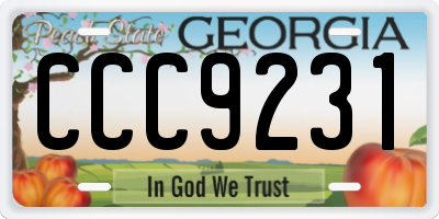 GA license plate CCC9231