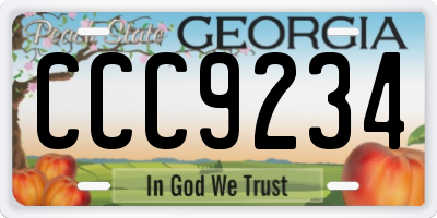 GA license plate CCC9234