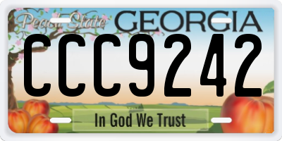 GA license plate CCC9242