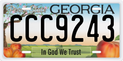 GA license plate CCC9243
