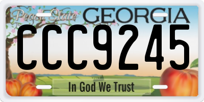 GA license plate CCC9245