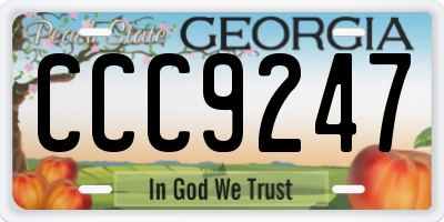 GA license plate CCC9247