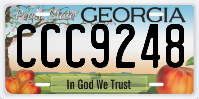 GA license plate CCC9248