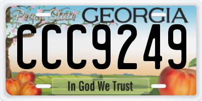 GA license plate CCC9249