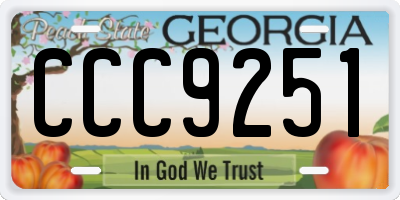 GA license plate CCC9251