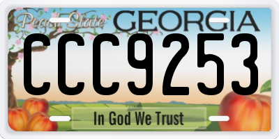 GA license plate CCC9253