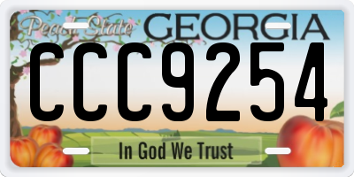 GA license plate CCC9254