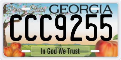GA license plate CCC9255