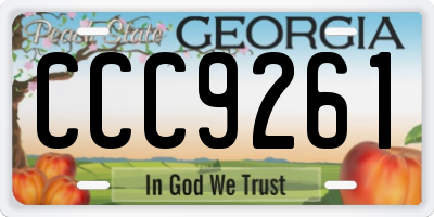 GA license plate CCC9261