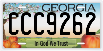 GA license plate CCC9262