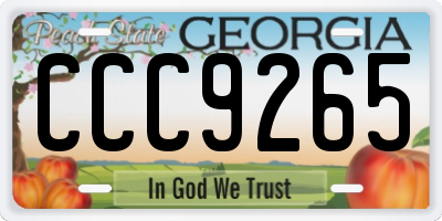 GA license plate CCC9265