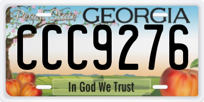GA license plate CCC9276