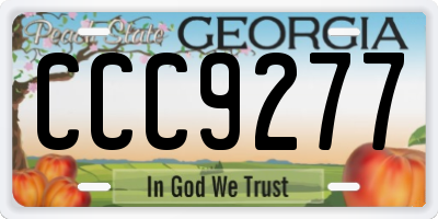 GA license plate CCC9277