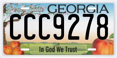 GA license plate CCC9278