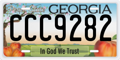 GA license plate CCC9282