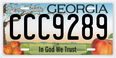 GA license plate CCC9289