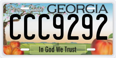 GA license plate CCC9292