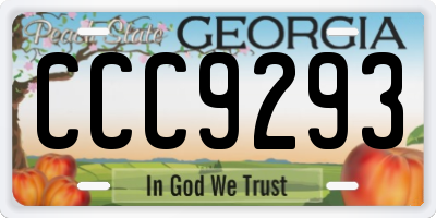 GA license plate CCC9293