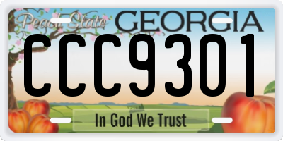 GA license plate CCC9301