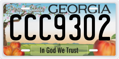 GA license plate CCC9302