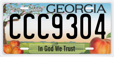 GA license plate CCC9304