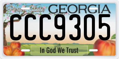 GA license plate CCC9305