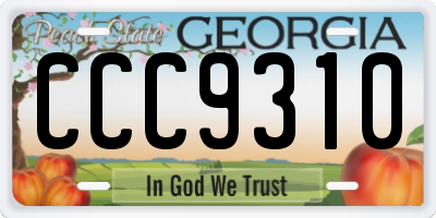 GA license plate CCC9310