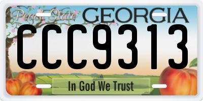 GA license plate CCC9313