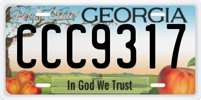 GA license plate CCC9317