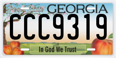 GA license plate CCC9319