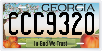 GA license plate CCC9320