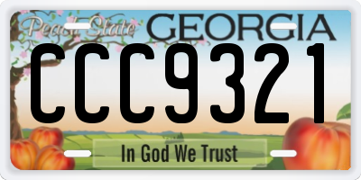 GA license plate CCC9321