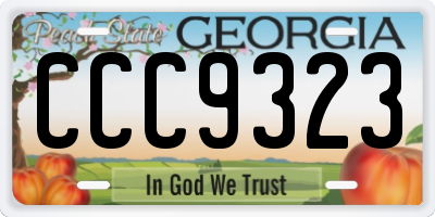 GA license plate CCC9323