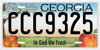 GA license plate CCC9325