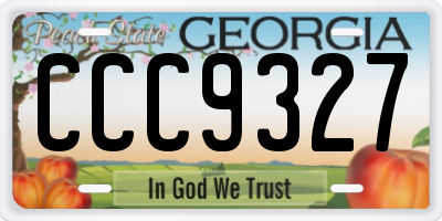 GA license plate CCC9327
