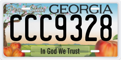 GA license plate CCC9328