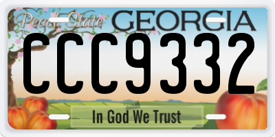 GA license plate CCC9332